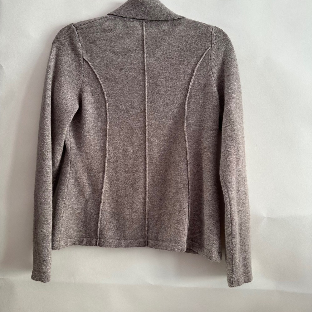Kinross Cashmere Sweater Blazer Jacket Taupe Brown 100% Cashmere Womens Medium - Picture 2 of 7
